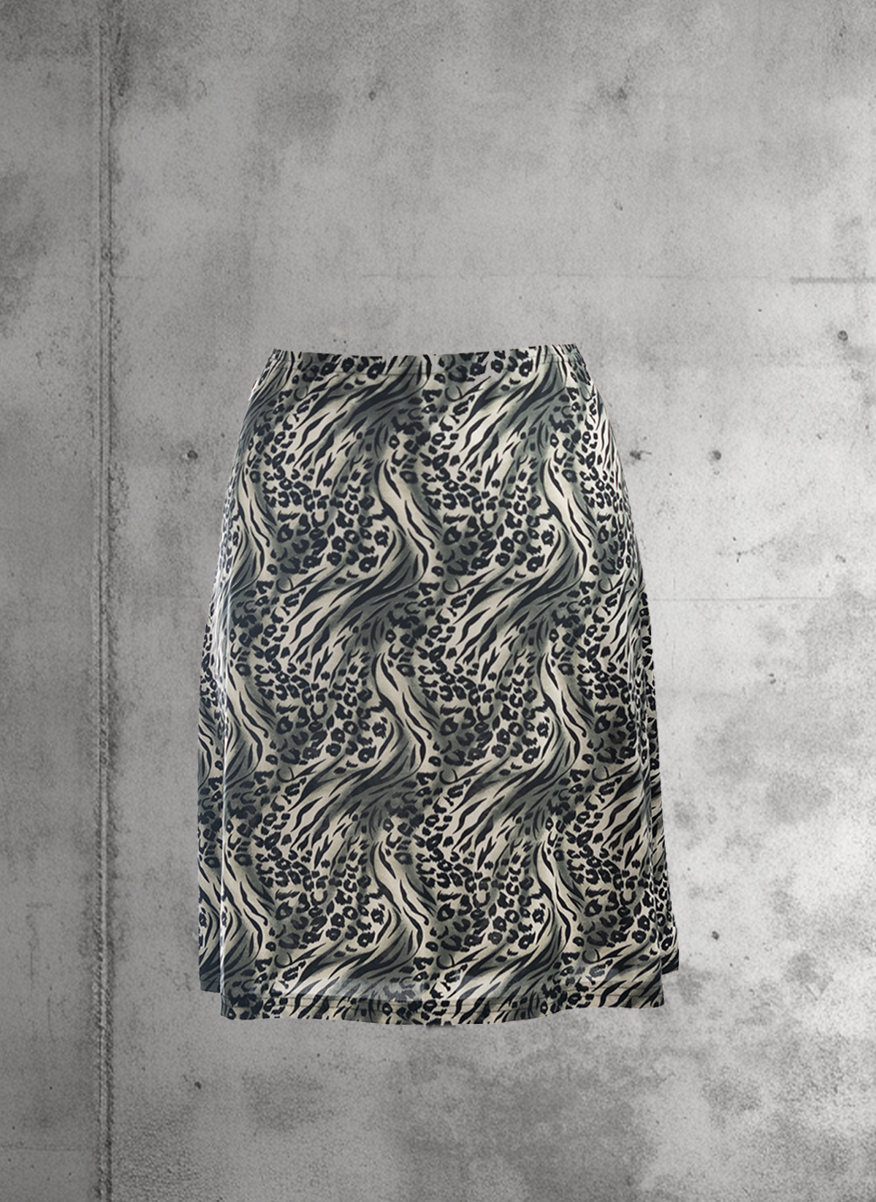 Canada made slip skirt with jaguar print