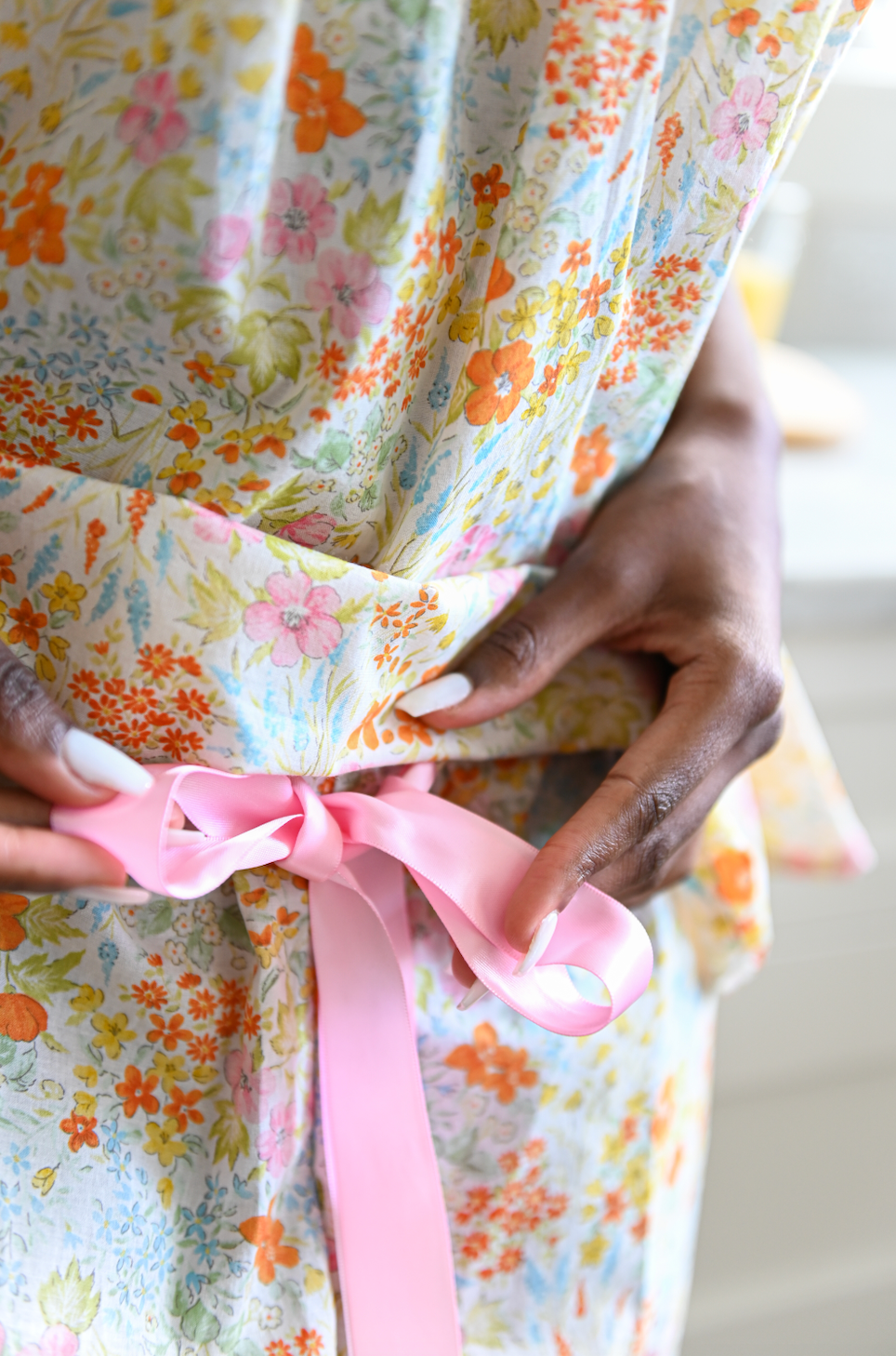 Floral pyjama bottoms pink bow made in Vancouver